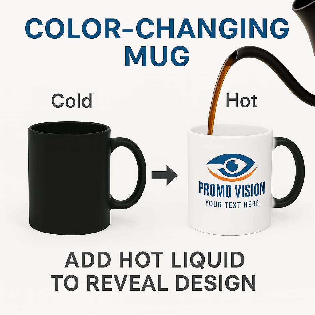 Personalized Coffee Mug, Magic Color Changing Photo Text 11 Oz Ceramic Mug, Customized Picture Name Tea Cup, Custom Fathers Day Mug, Taza Cafe Personalizadas Fotos, Gifts Women Men Mom, Black CC