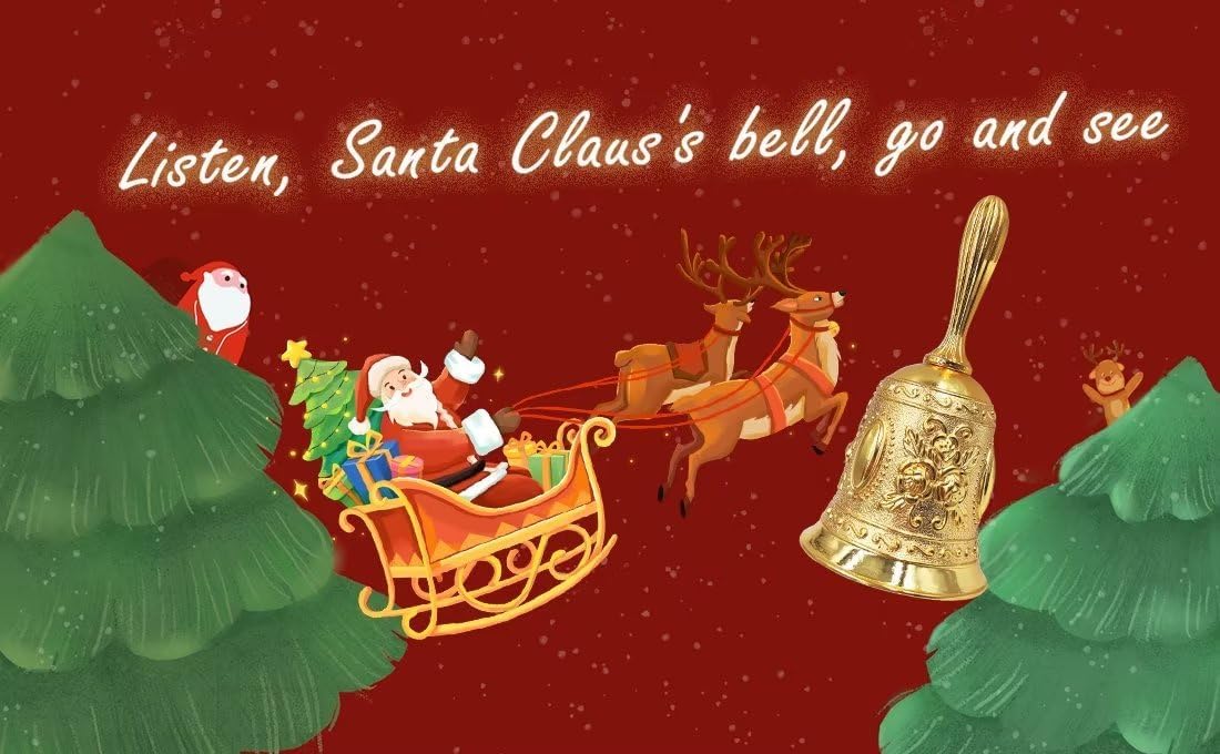 Hourwof Metal Wedding & Christmas Bells - Decorative Service Call Bells, Silver