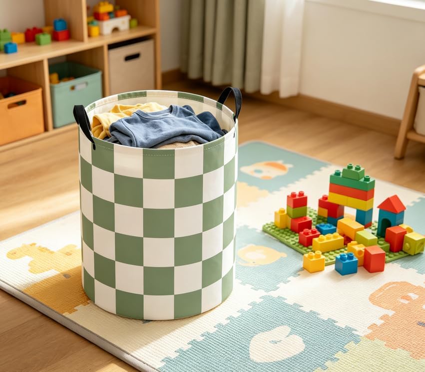 Baby Laundry Basket Baby Nursery Hamper Kids Laundry Basket Toy Storage Bin - Image 4