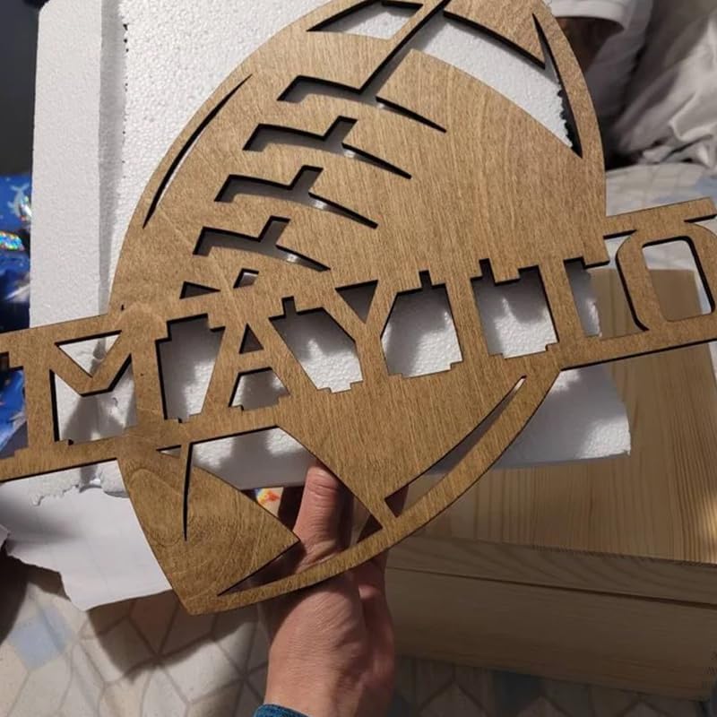 Personalized Football Gift, Wooden Baby Name Sign, Nursery Decor - Image 2