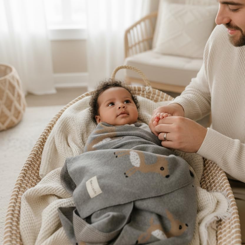 Knit Baby Swaddle Blanket - Image 6