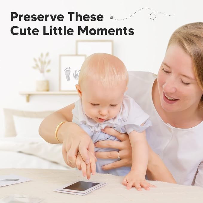 1-Pack Inkless Baby Hand and Footprint Kit - Mess Free Ink Pad for Newborn Keepsake, Dog Nose & Paw Print Kit, Clean Touch Ink Pad for Baby Hand & Footprints, Ideal New Mom Gifts (Jet Black)