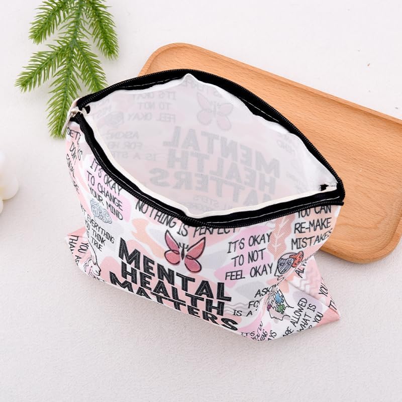 Positive Mental Health Makeup Bags Inspirational Encouragement Travel Cosmetic - Image 6