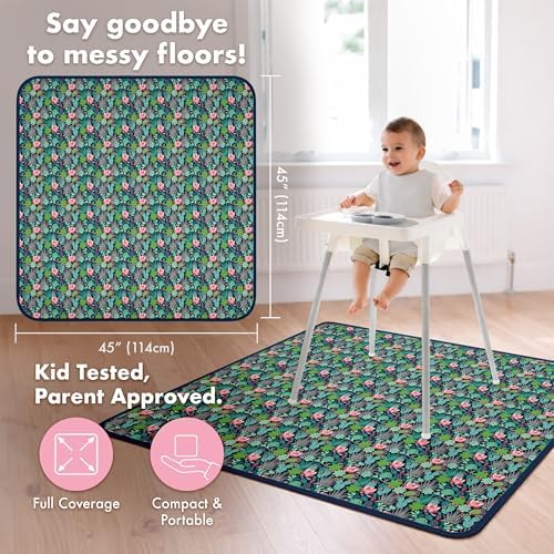 BapronBaby Desert Floral Waterproof Splash Mat Catch All Floor Cover - Image 4