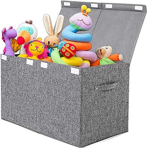 Large Toy Box Storage with Lid, Collapsible Sturdy Toy Chest Storage Bin by popoly