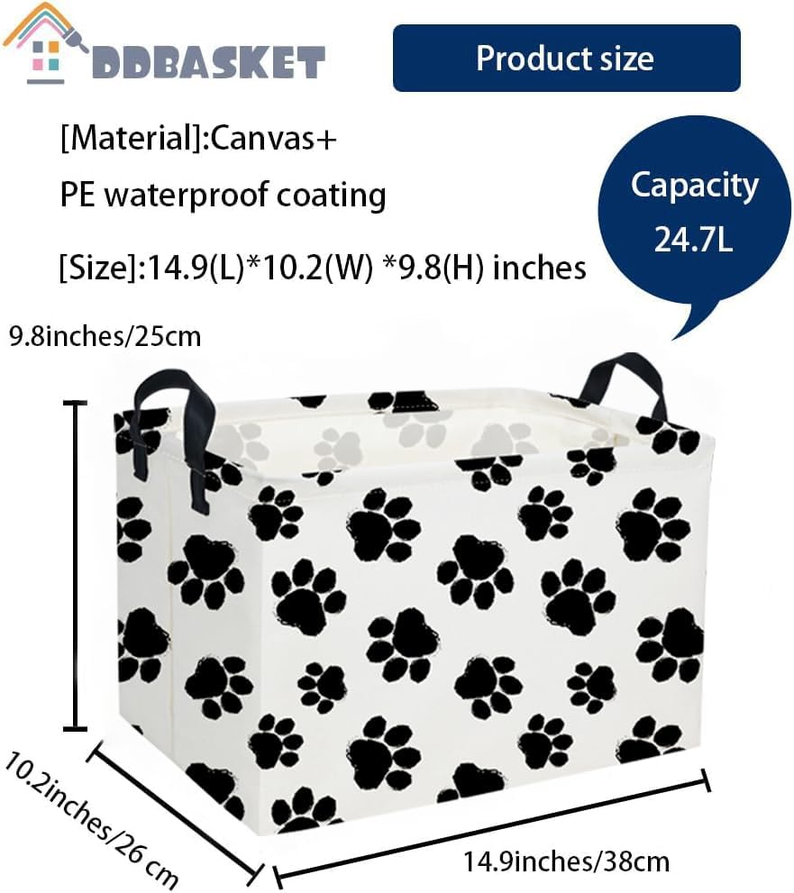 Rectangle Dog Baskets Paw Basket Cute Storage Bin Fish Box - Image 2