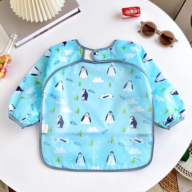 PandaEar 3 Pack Waterproof Long Sleeve Baby Bibs - Image 7