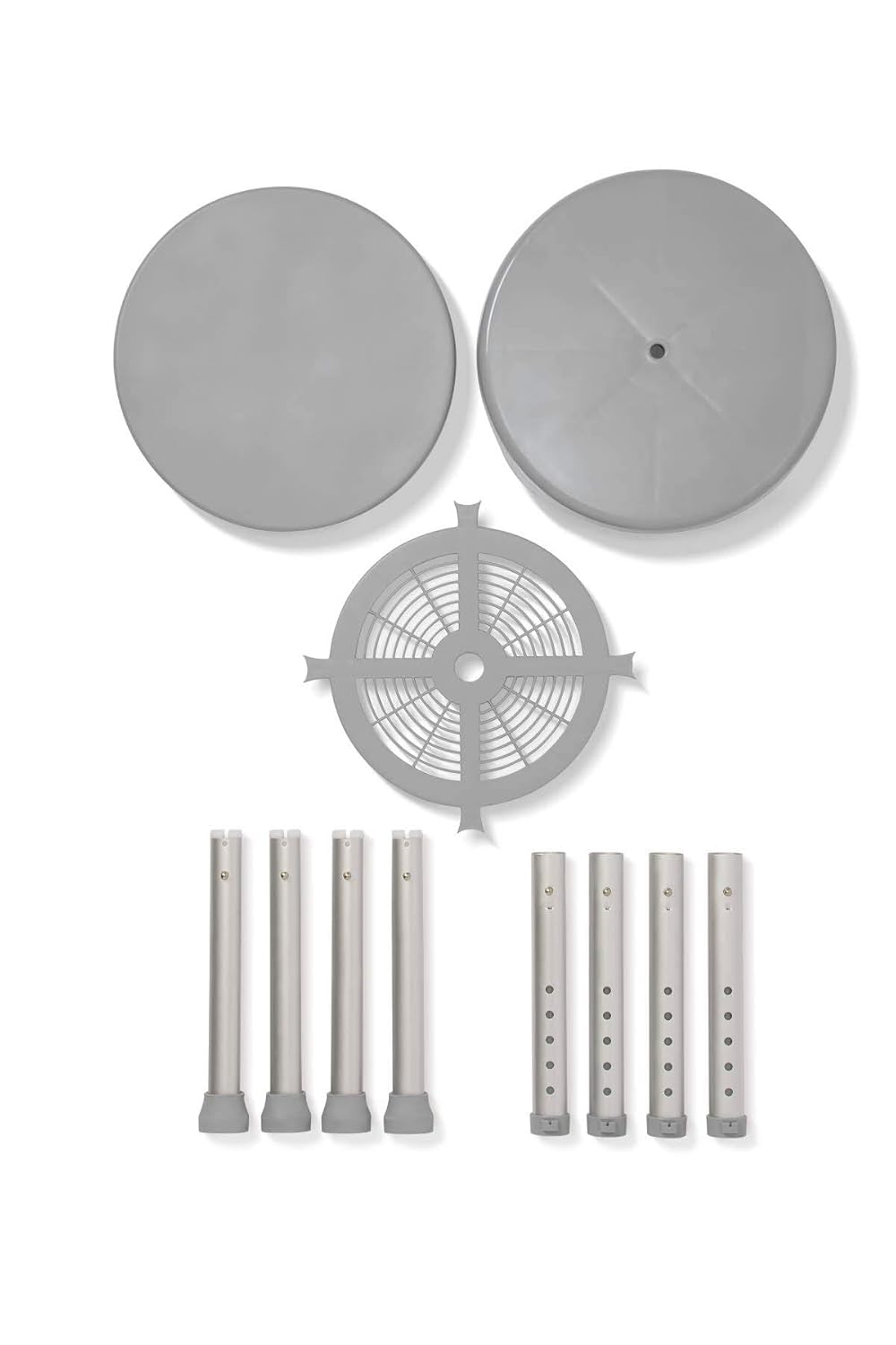 Medline Durable Aluminum Frame, Round Swivel Shower Stool, Gray, Supports up to 300lbs.