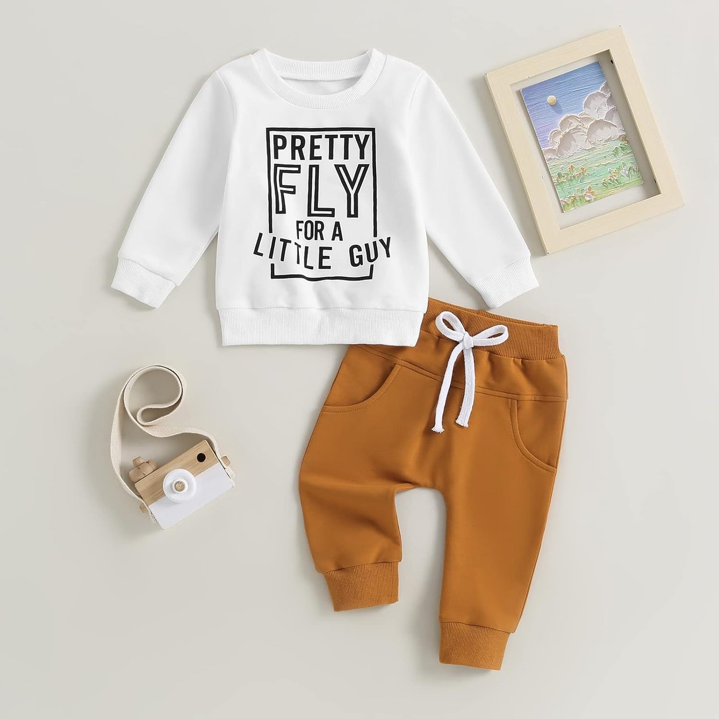 Baby Boy Clothes Fall 6 12 18 24 Months Football Long Sleeve Pullover Tops & Pant Sets Toddler Winter Outfits