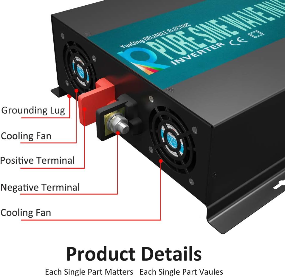 WZRELB RBP300012 3000W 12V 110~120V Pure Sine Wave Solar Power Inverter DC to AC System