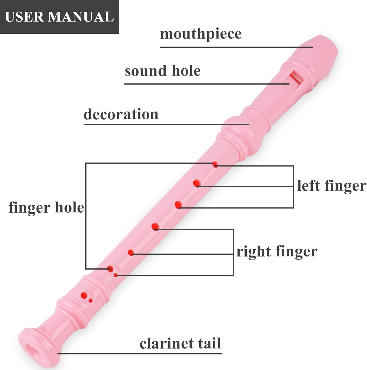 LIZIMANDU Recorder Instrument for Beginner Kids Adults,8-Hole Soprano Descant Recorder Music Flute with with Cleaning Rod & Leather Case For School Student Home Entertainment(2-Butterfly)