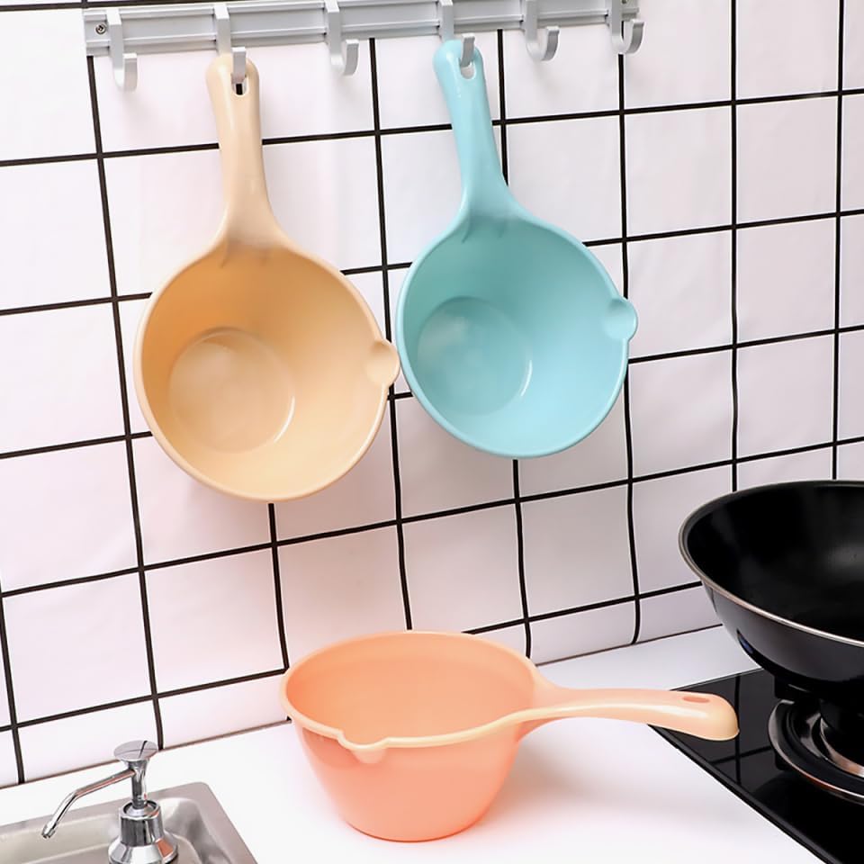 Zerodeko 5 pcs Plastic Water Ladle Long Handle Bath Scoop - Image 3