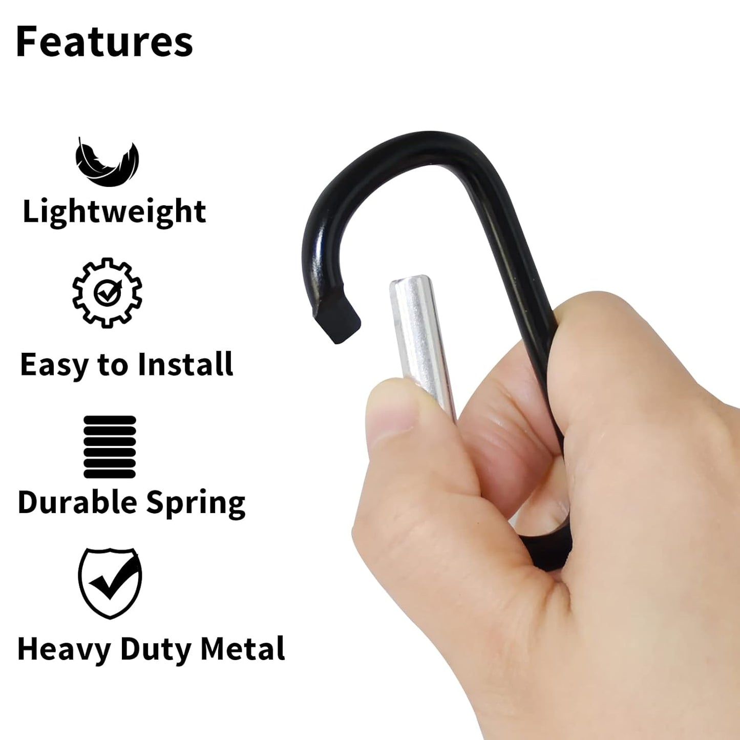 Stroller Hooks for Hanging, 2 PCS Durable Leather Style Stroller Clip Straps, Baby Stroller Hooks for Diaper Bags Grocery Shopping Bags, Mommy Hook for Stroller (Black)