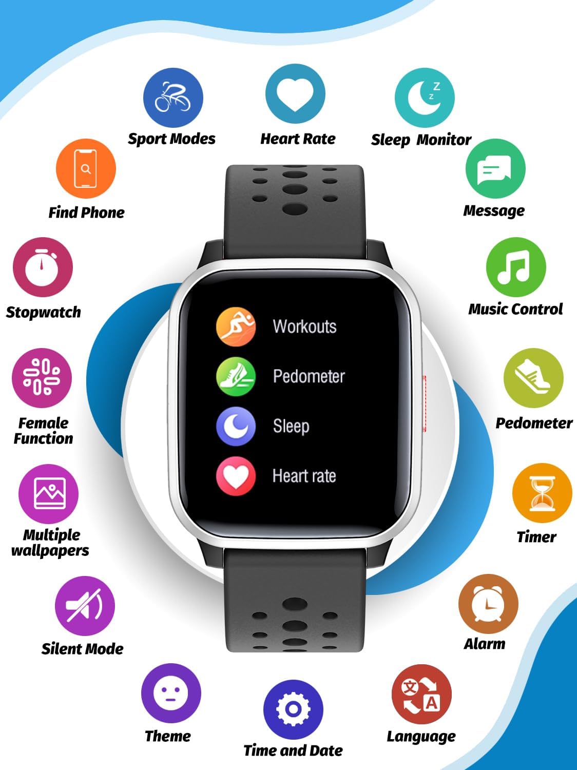 Kids Smart Watch Girls Boys, SmartWatch for Kids Smart Watch Gifts for 4-16 Years Old with Sleep Mode 19 Sports Mode Pedometer Birthday Gift for Boys Girls