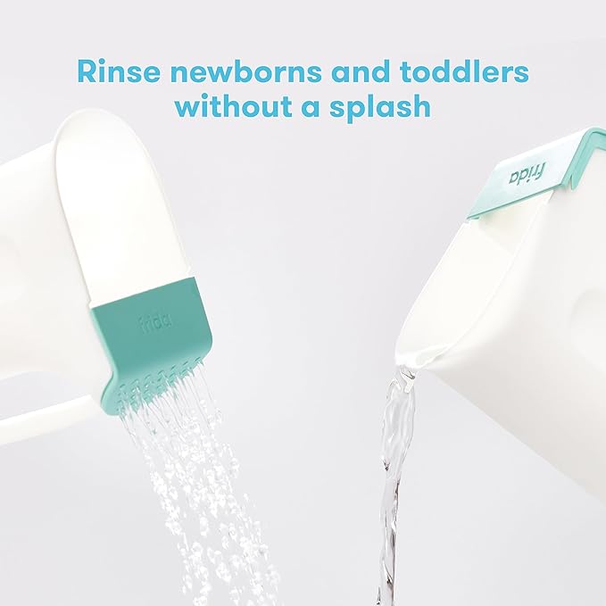 Frida Baby Baby Bath Upgrade Kit | Infant and Toddler Bath Essentials, Rinser Cup, Baby Bath Silicone Brush, Bath Bombs, Essential Oil Vapor Drops, white