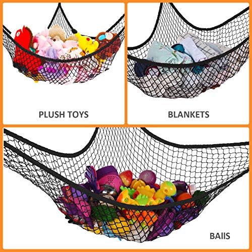 Stuffed Animal Hammock, Jumbo Toy Storage Net 83" Wall Sling Corner Extra Large - Image 3