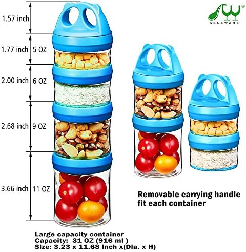 SELEWARE Blue Stackable Snack Containers - Image 5