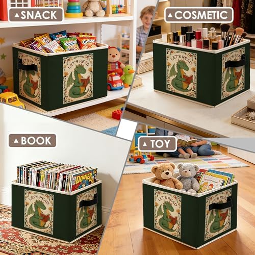 Floral Dragon Reading Book Storage Bins - Image 3