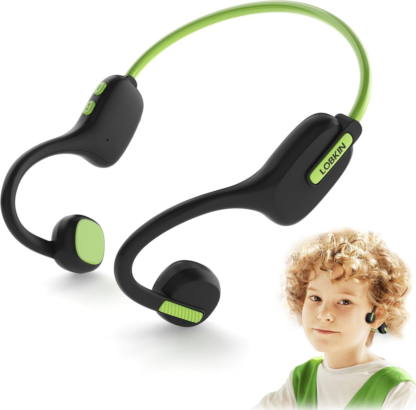 LOBKIN Kids Headphones Open Ear,Bluetooth 5.3 Air Conduction Wireless Lightweight Kids Earbuds IPX5 Waterproof with Microphone for School,Home and Outdoor Activities Gifts for Boys Girls