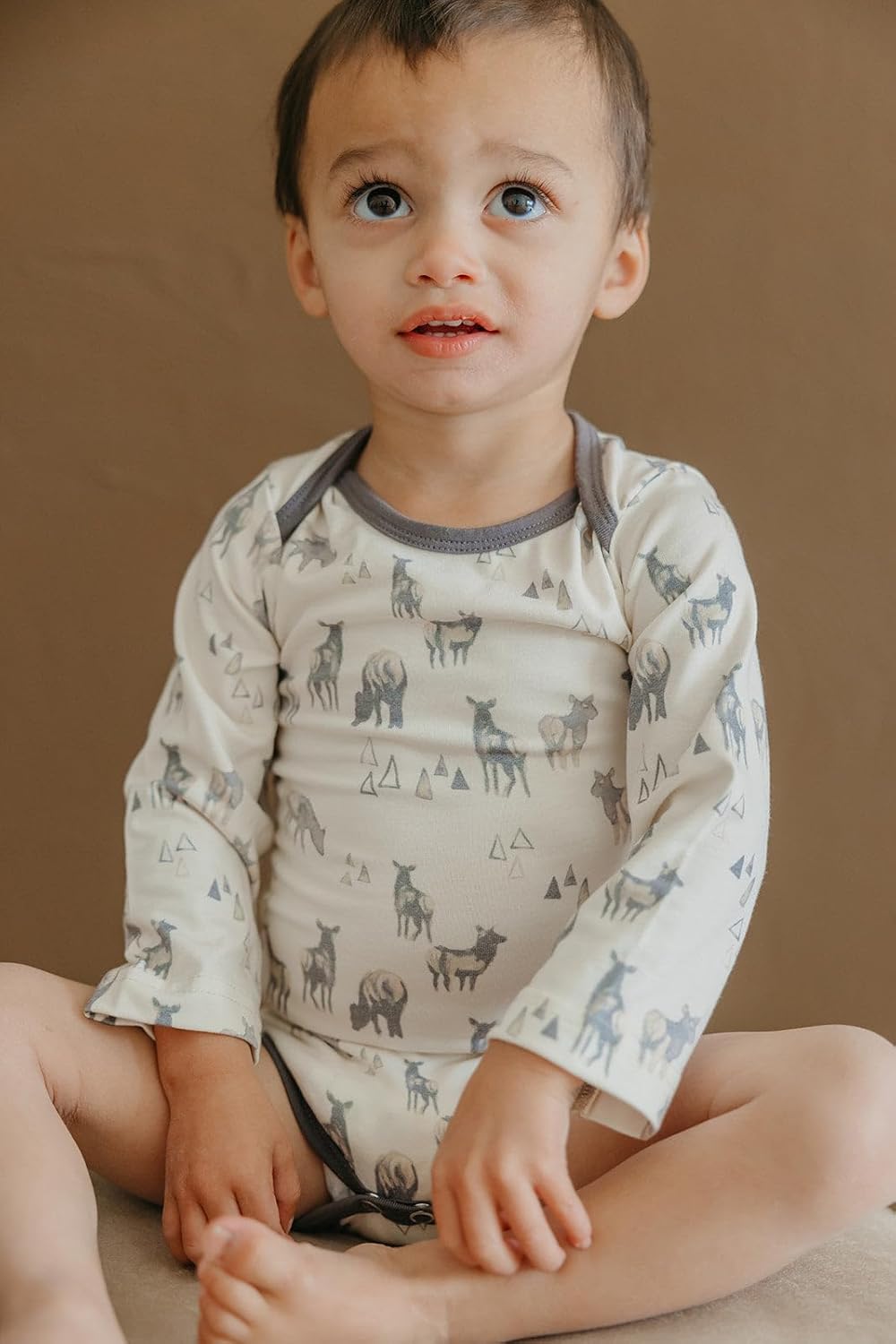 Copper Pearl Long Sleeve Bodysuit Baby: Ultra Soft Baby for Newborns, Boys, and Girls - Stylish, Comfortable, Overlap Shoulders, Premium Knit Fabric - 0-3 Months, Cody