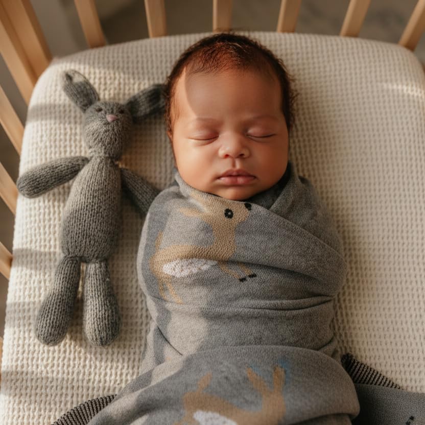 Knit Baby Swaddle Blanket - Image 4