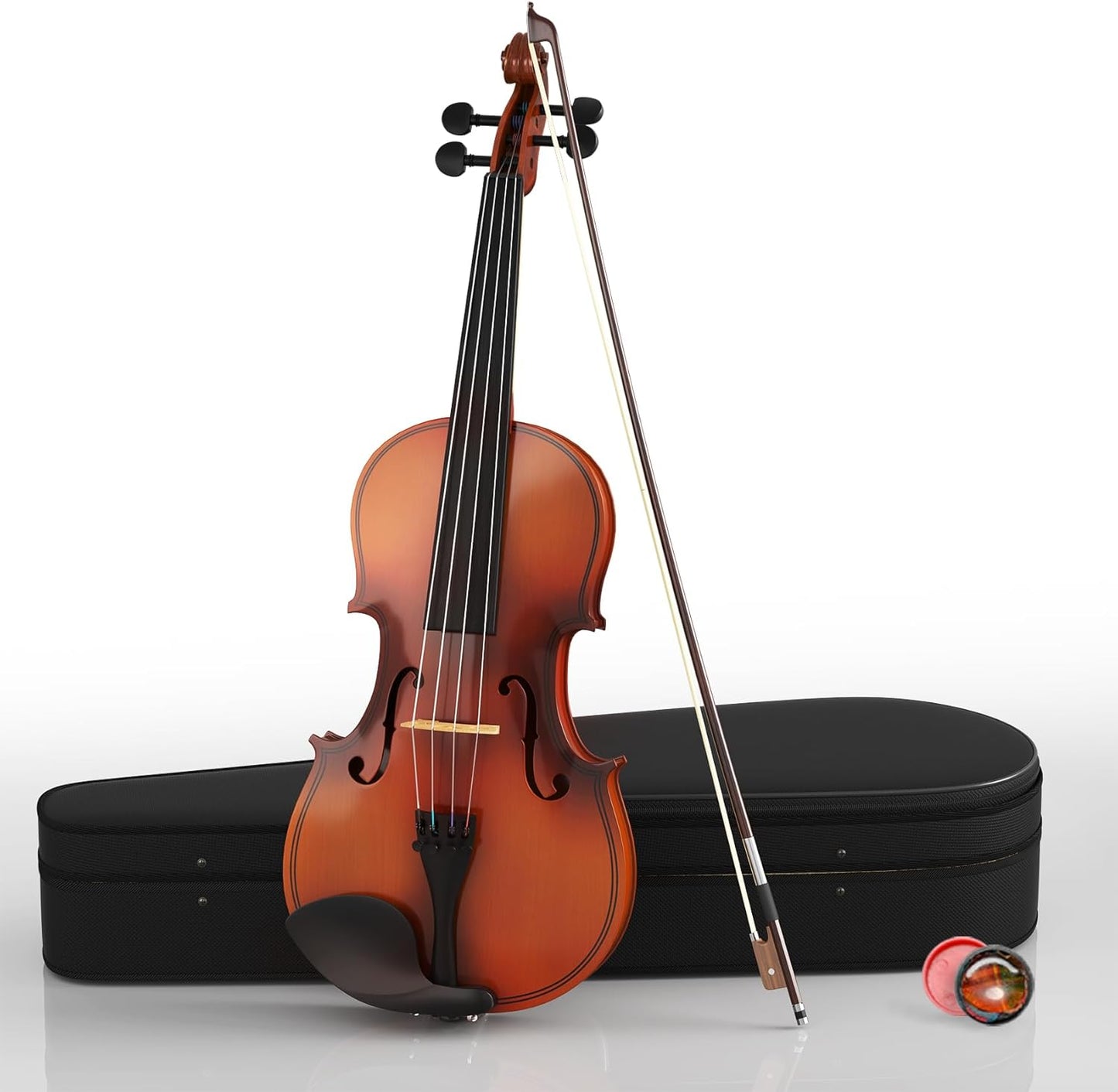 16 inch Acoustic Viola Kit for Adults,Students,Beginners,Complete Viola Instrument Set with Portable Case, Bow, Rosin (Brown)