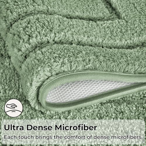 GRANNY SAYS Green Bathroom Rugs Set 2 Piece, Non Slip Microfiber Bath Mats - Image 5