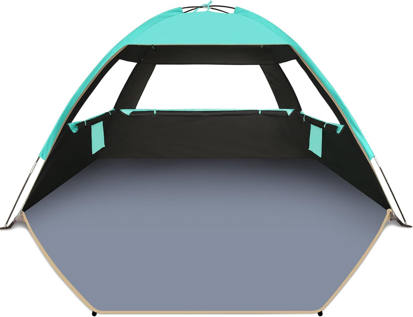 Gorich Beach Tent Sun Shelter for 3/4-5/6-7/8-10 Person with UPF 50＋ UV Protection, Lightweight & Easy Setup Beach Shade Canopy, Portable Beach Shade Tent Beach Cabana