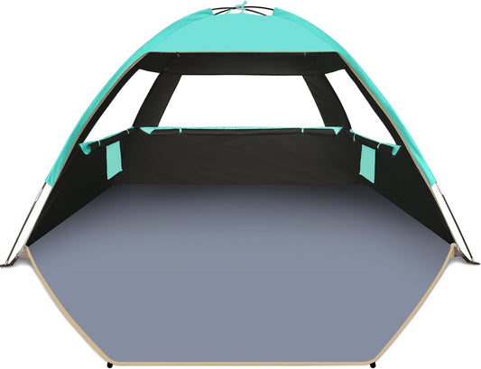Gorich Beach Tent Sun Shelter for 3/4-5/6-7/8-10 Person with UPF 50＋ UV Protection, Lightweight & Easy Setup Beach Shade Canopy, Portable Beach Shade Tent Beach Cabana