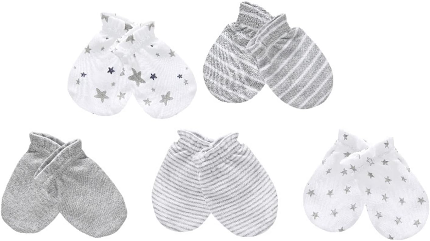 Baby Hat and Mittens Set Newborn Baby Hats Caps for Baby Boys Girls 0-6 Months 100% Cotton