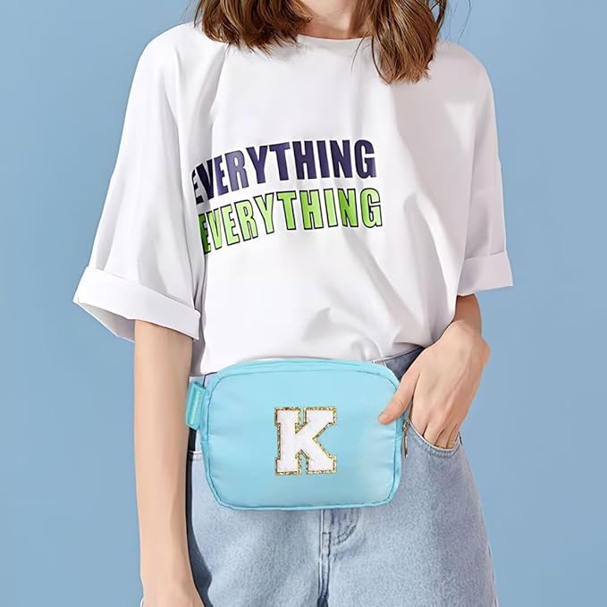 YOOLIFE Birthday Gifts for 4 5 6 7 8 9 10 11 12 13 14 Year Old Girls - Initial Fanny Pack Belt Bag Purse for Girls Teens Daughter Sister Niece, Personalized Trendy Stuff for Teen Girl Kids | Blue N