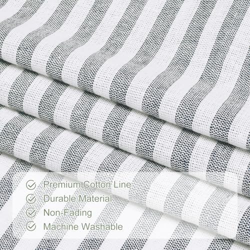 ASPMIZ Cotton Linen Kitchen Curtains 36 Inch Length, Farmhouse Rod Pocket Short - Image 6