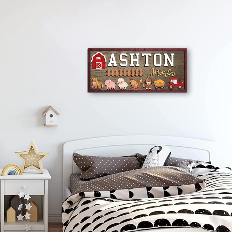Personalized Farm Animal Nursery Decor, Custom Wooden Baby Name Sign - Image 4
