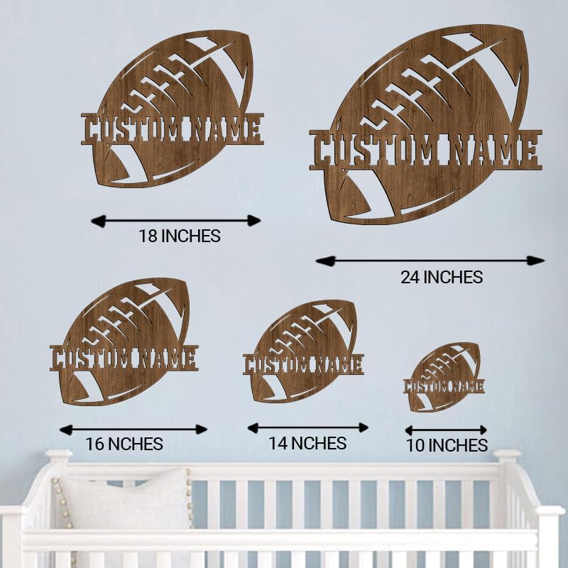 Personalized Football Gift, Wooden Baby Name Sign, Nursery Decor - Image 3