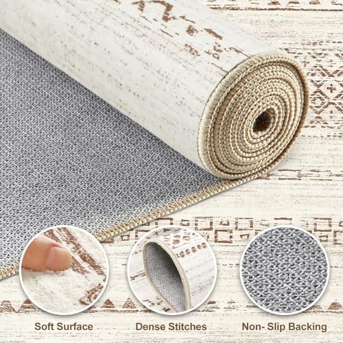 Nakagishi Runner Rug Kitchen Washable Rugs: 3x8 Non-Slip Boho Soft Modern Stain - Image 3