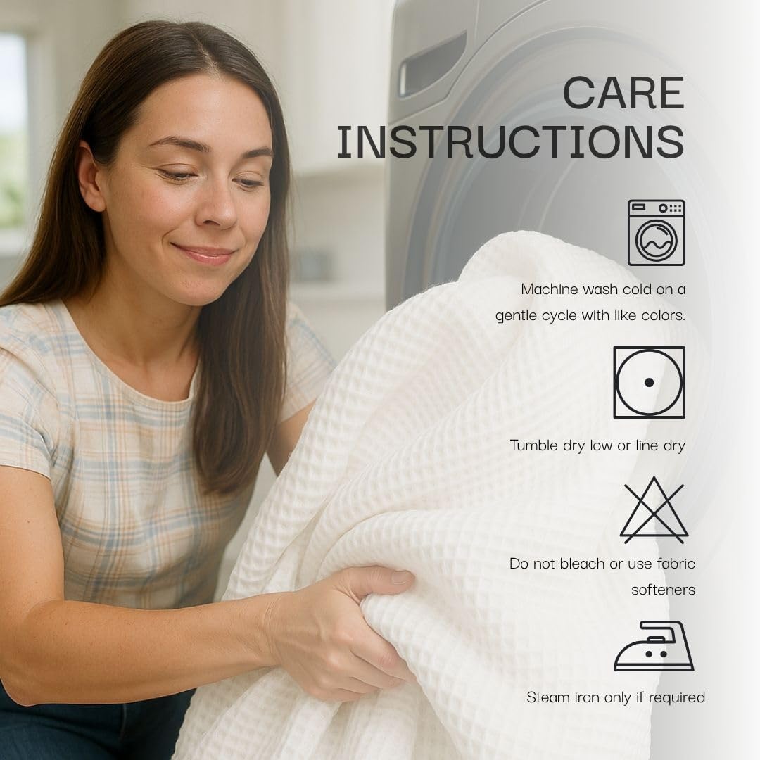 Salt Earth GOTS Certified 100% Organic Cotton Throw Blanket, 55" X 60" Waffle Blankets & Throws for Bed, Throw Blanket for Couch, Modern & Cozy Blanket, All Season, Comfy & Soft Blankets (Parchment)