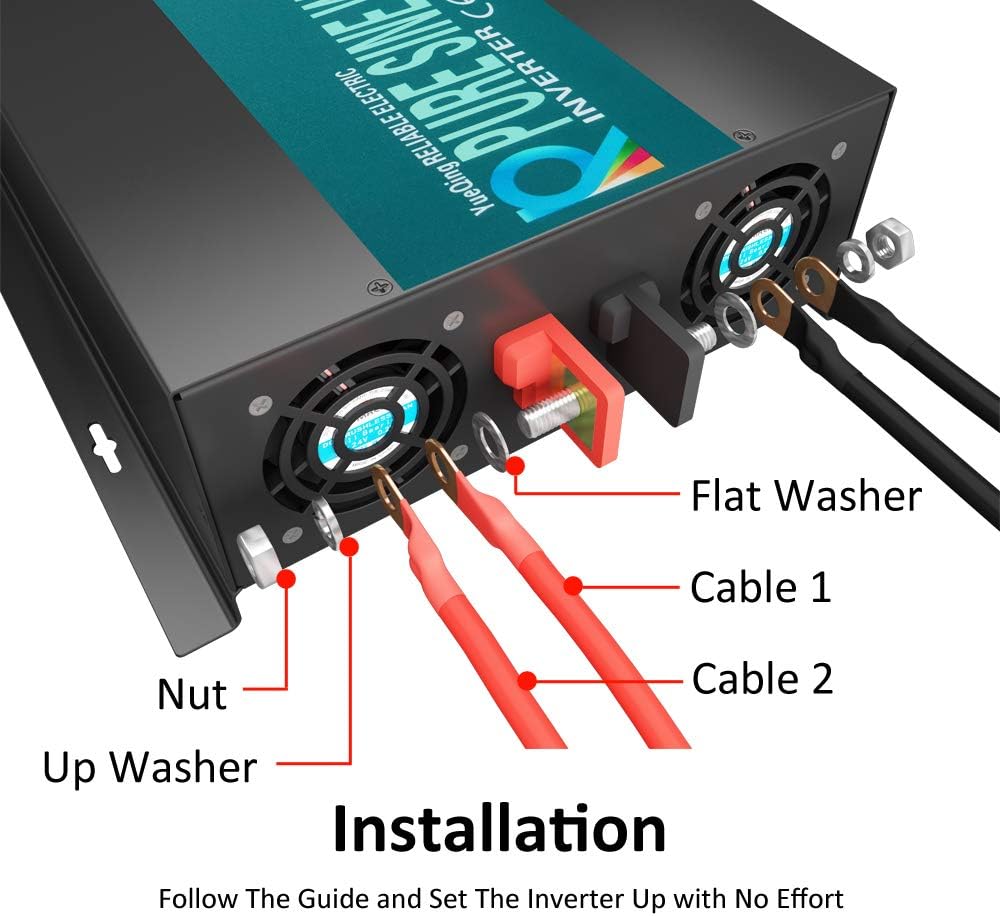 WZRELB RBP300012 3000W 12V 110~120V Pure Sine Wave Solar Power Inverter DC to AC System