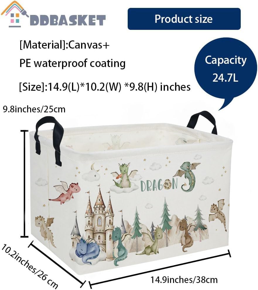 Rectangle Kids Baskets Dinosaur Basket Cute Storage Bin Boys Box - Image 2