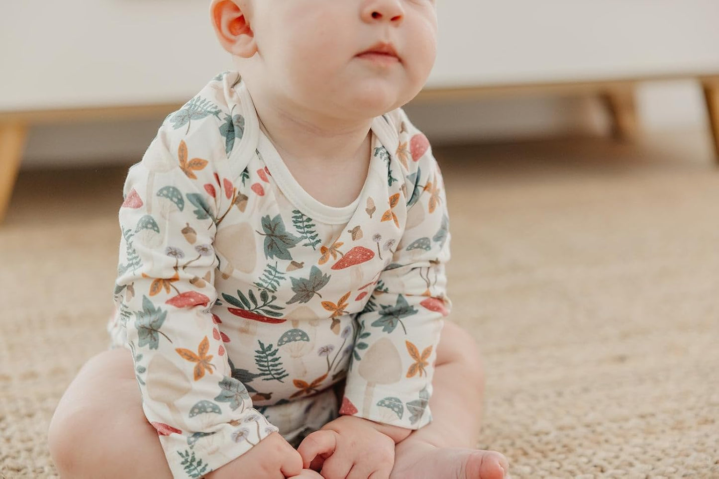 Copper Pearl Long Sleeve Bodysuit Baby: Ultra Soft Baby for Newborns, Boys, and Girls - Stylish, Comfortable, Overlap Shoulders, Premium Knit Fabric - Newborn, Ivy