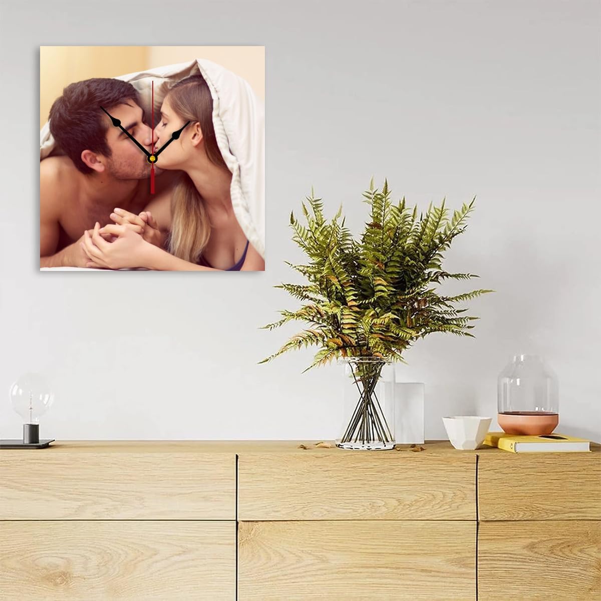 Generic Custom Clocks for Walls Personalized Clocks with Photo Text Logo That PVC Customized Round Silent Clock for Living Room Creative, 12inch-30cm