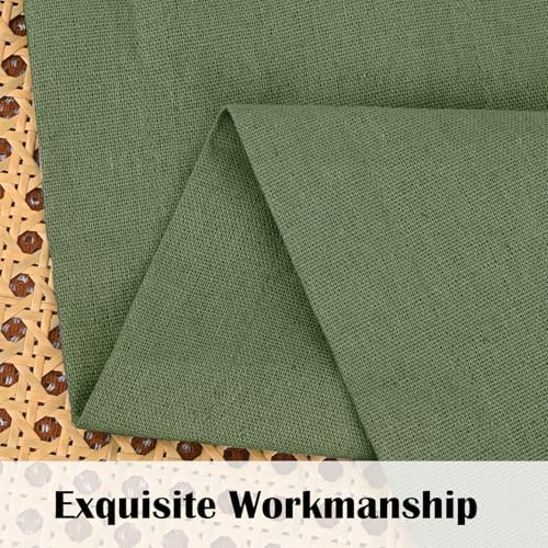 FRAMICS Farmhouse Valance Curtains, Boho Cotton Linen Kitchen Valance, Olive - Image 5