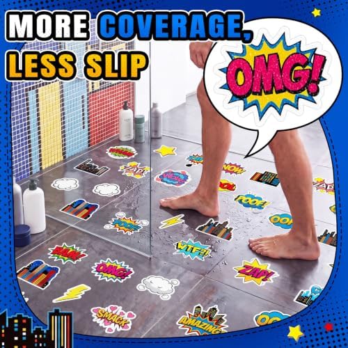 Fullhawl 30 Pcs Comic Non Slip Shower Stickers, Fun Bathtub Safety - Image 5