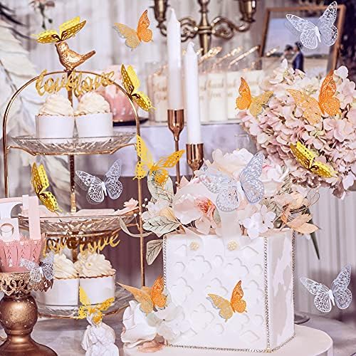 SAOROPEB 3D Butterfly Wall Decor, Removable Metallic Wall Decor Sticker Room - Image 3
