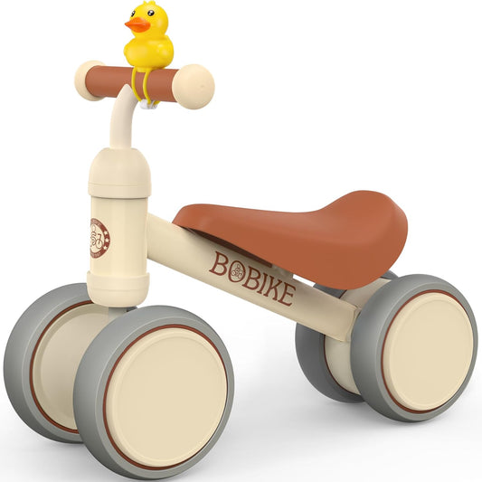 Baby Balance Bike Toys for 12-36 Months Kids Toy Boy and Girls Gifts Toddler Best First Birthday Gift Children Walker No Pedal Infant 4 Wheels Bicycle (Classic, White)