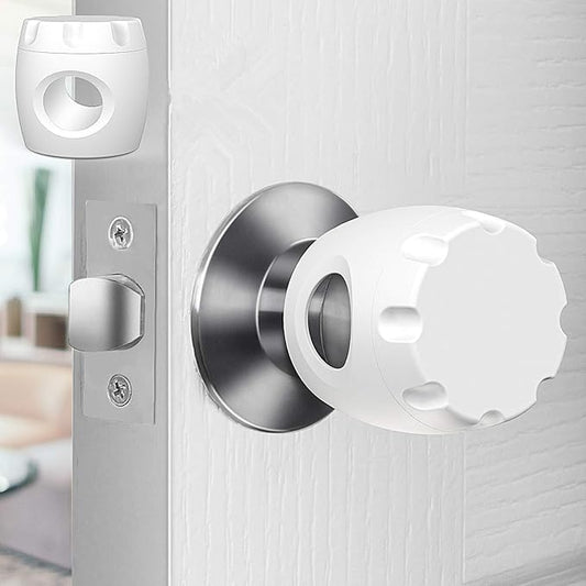Door Knob Safety Cover, 4 Pack Baby Safety Door Handle Cover, Screw Thread Design, Reusable, Reliable Solution to Prevent Kids from Popping Off The Covers
