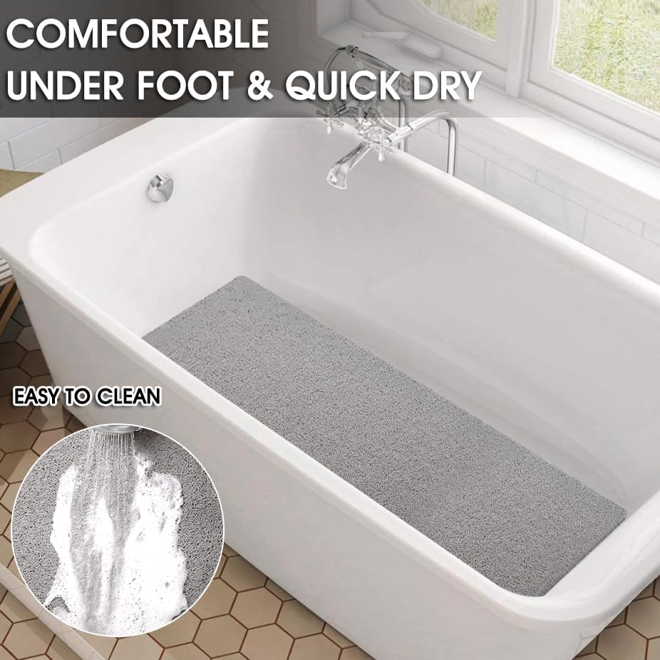 Shower Mat Non Slip 40.2 x16.1 Inch, Loofah Shower Mat Anti Slip Tub Mat - Image 7