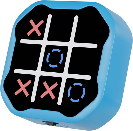 3 in 1 Electronic Tic Tac Toe Game, Handheld Digital Tic Tac Toe Bolt Game with Silent Mode, Portable Learing Toy Gift for Kids & Adults, Blue (One Pack)