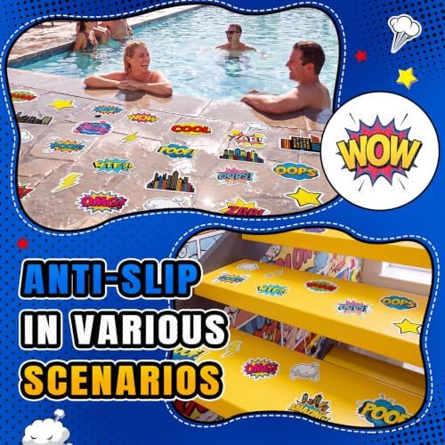 Fullhawl 30 Pcs Comic Non Slip Shower Stickers, Fun Bathtub Safety - Image 6