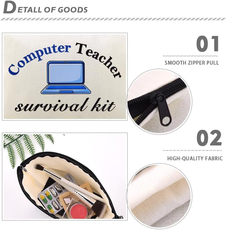 Computer Teacher Survival Kit Funny Computer IT Programmer Teachers Makeup Bag - Image 3