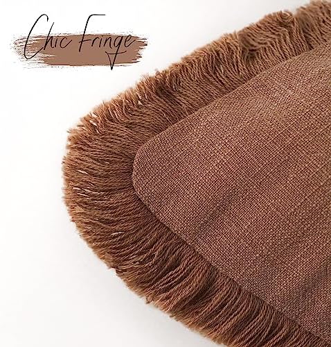 Foindtower Decorative Linen Fringe Throw Pillow Covers Cozy Boho Farmhouse - Image 3